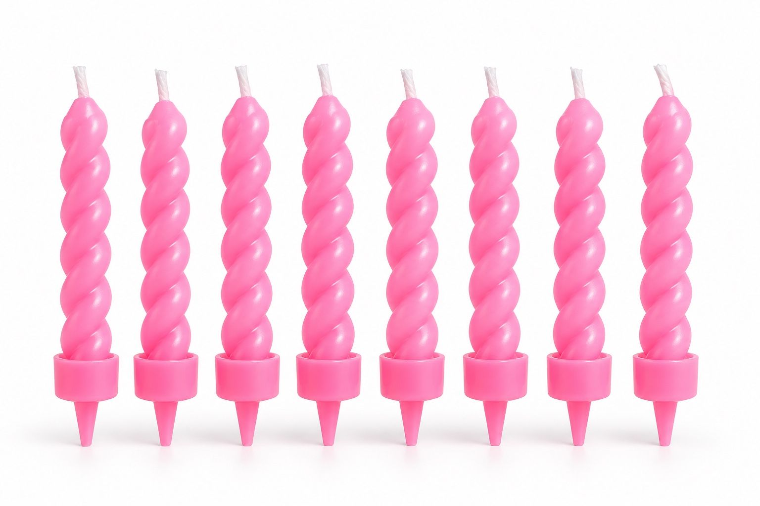 Home Creation Pink Spiral Birthday Candles – Set of 8