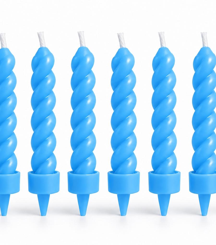 Home Creation Blue Spiral Birthday Candles – Set of 8 — view 1 of 2