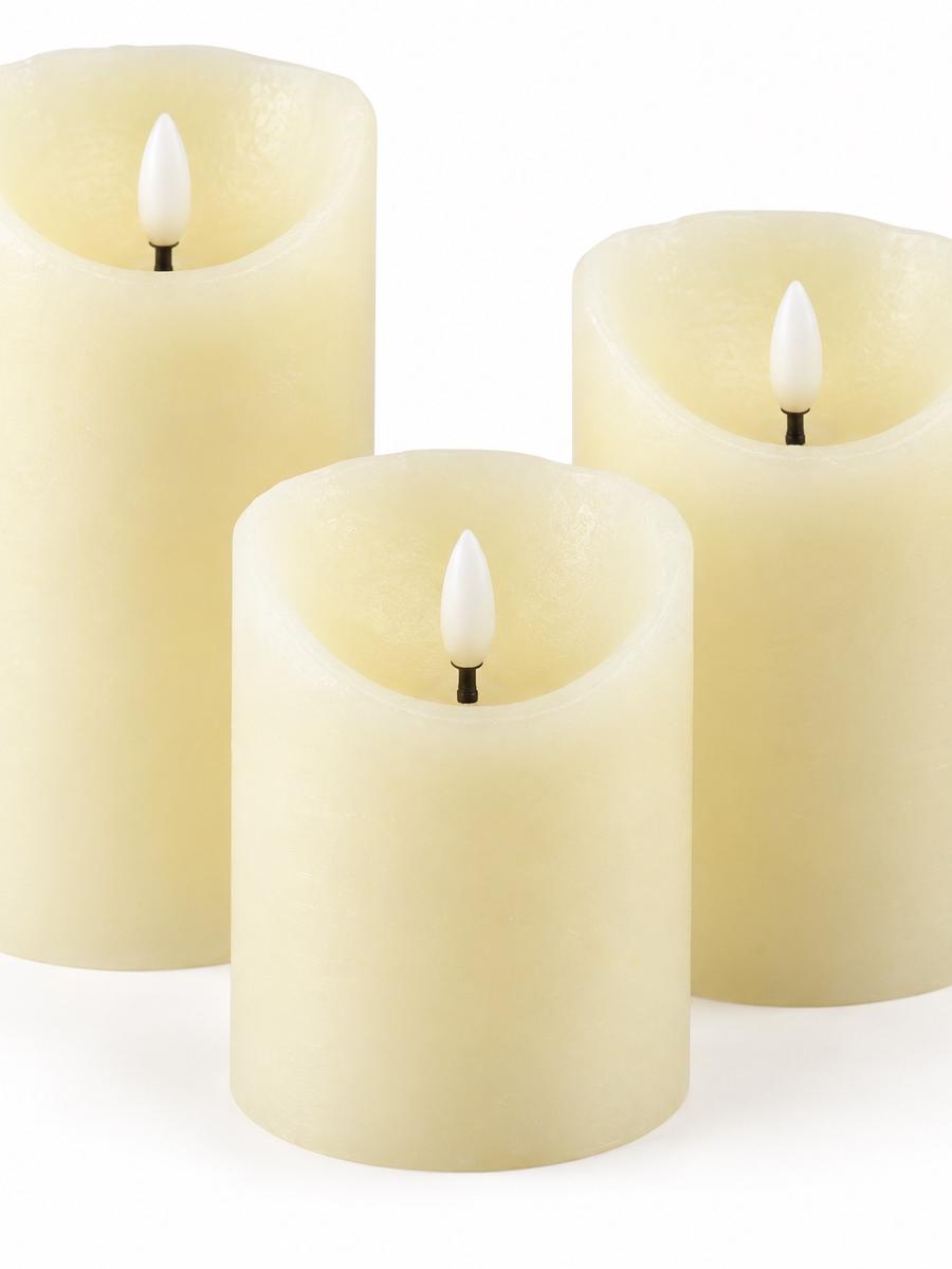 Home Creation Real Wax LED Pillar Candles – Set of 3 — view 1 of 2