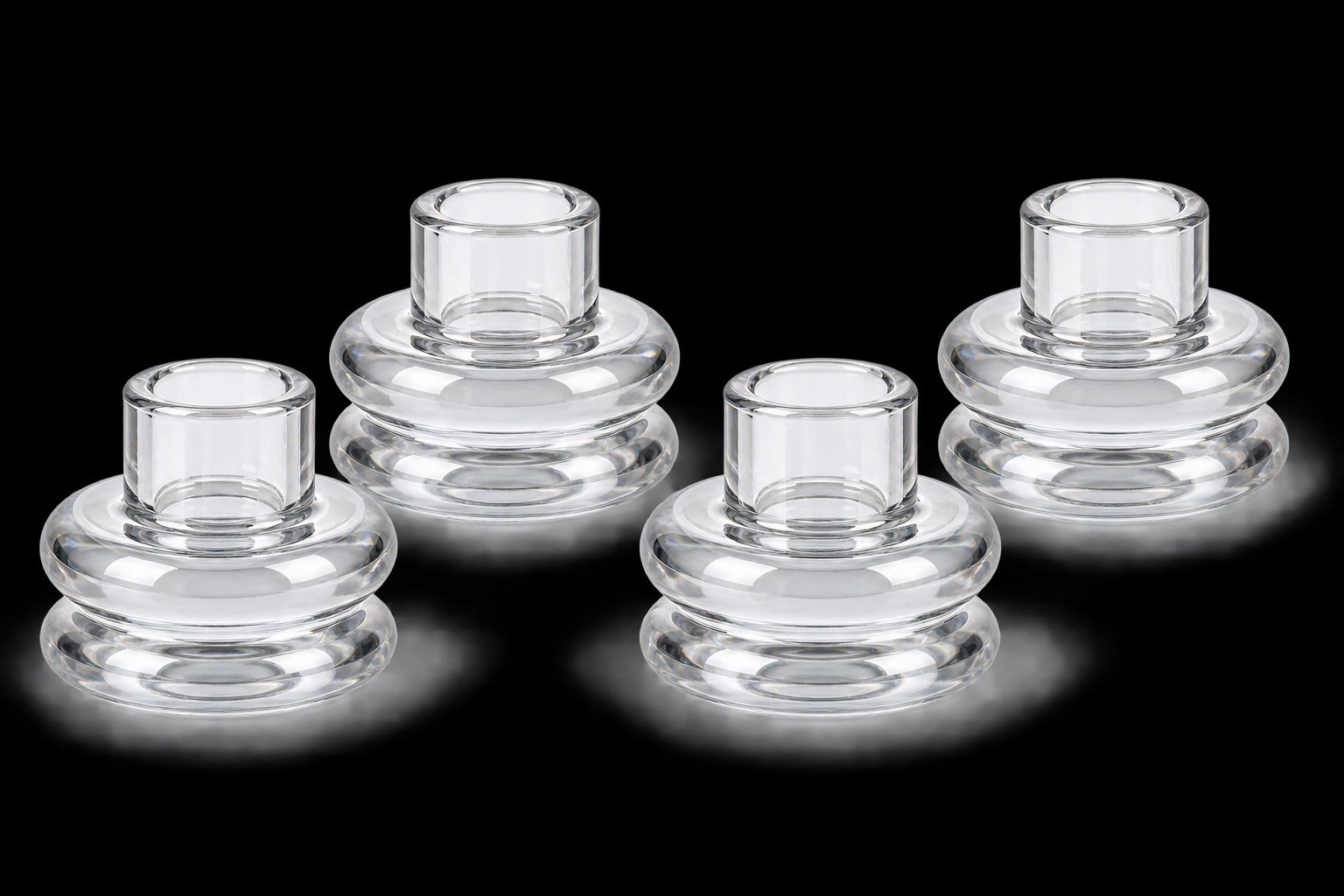 Room Essentials Clear Glass Taper Candle Holders – Set of 4