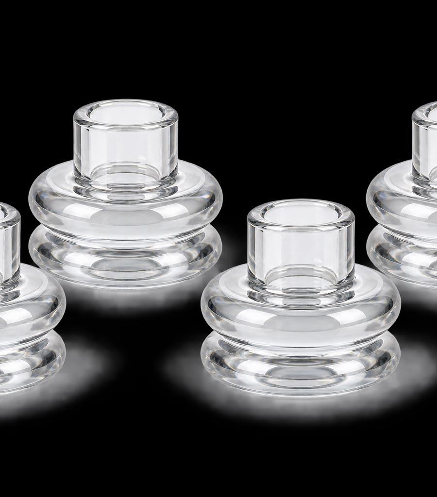 Room Essentials Clear Glass Taper Candle Holders – Set of 4 — view 1 of 2