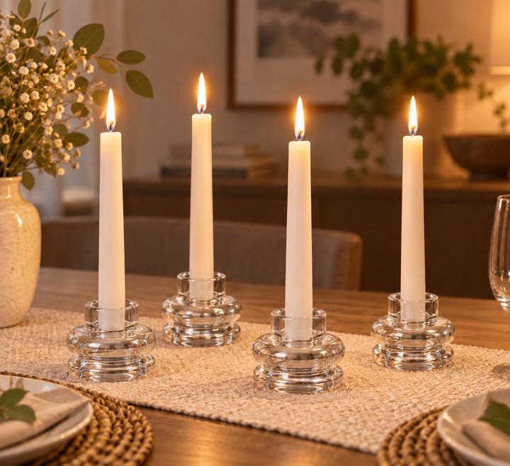 طقم 4 حوامل شموع زجاجية شفافة من Room Essentials, photo 2