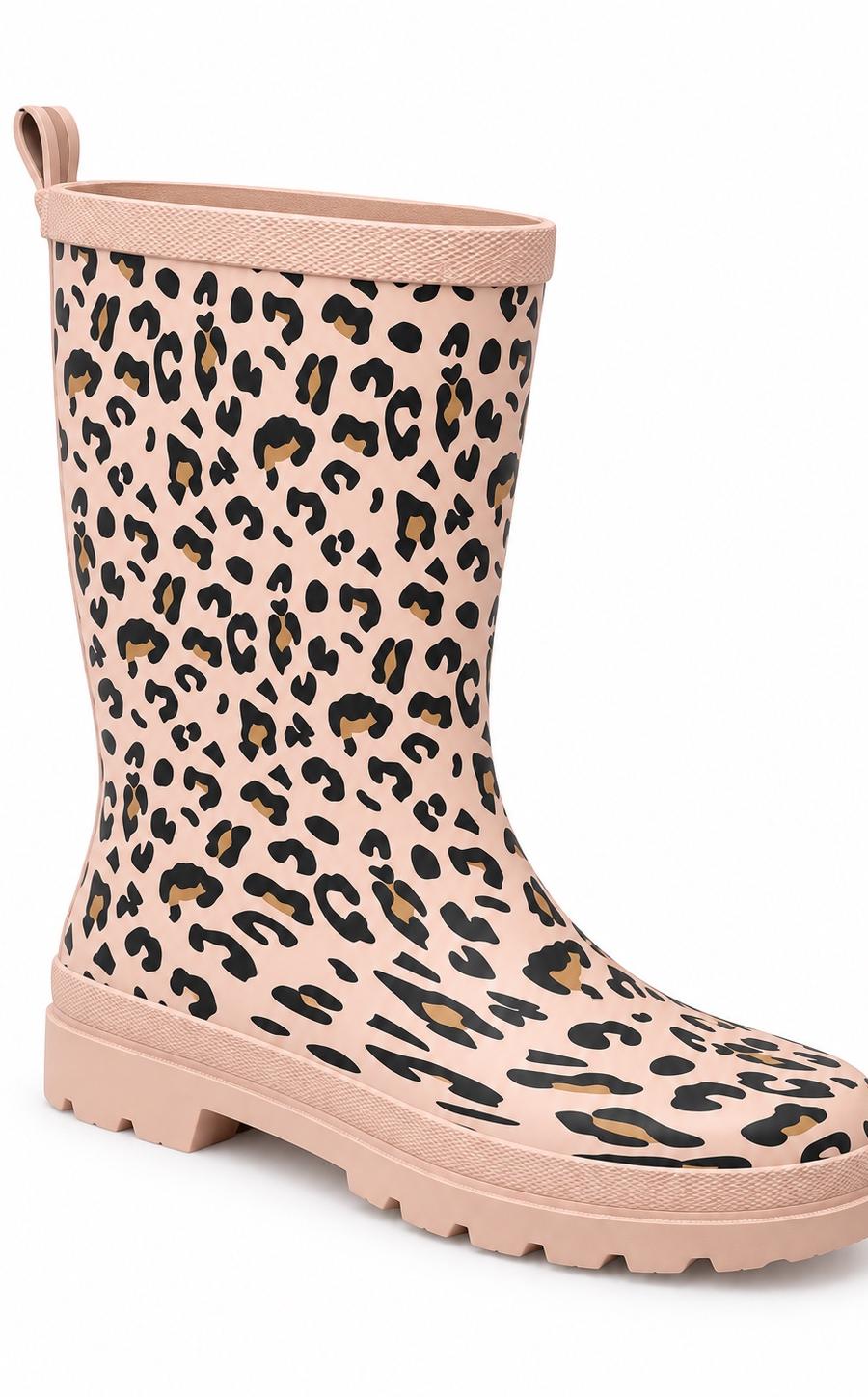 UP2 Fashion Women’s Leopard Print Rain Boots – Pink — view 1 of 2