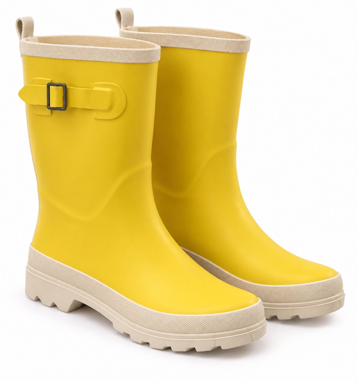 UP2 Fashion Women’s Yellow Mid-Calf Rain Boots