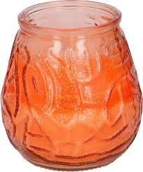 Migros Home Citronella Garden Candle in Embossed Terracotta Orange Glass Jar — view 1 of 2