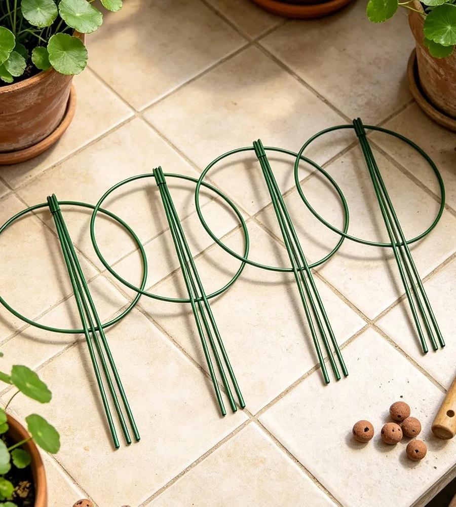 -Pack Plant Support Cages - Adjustable Green Trellis Rings for Climbing Plants & Flowers — view 1 of 2