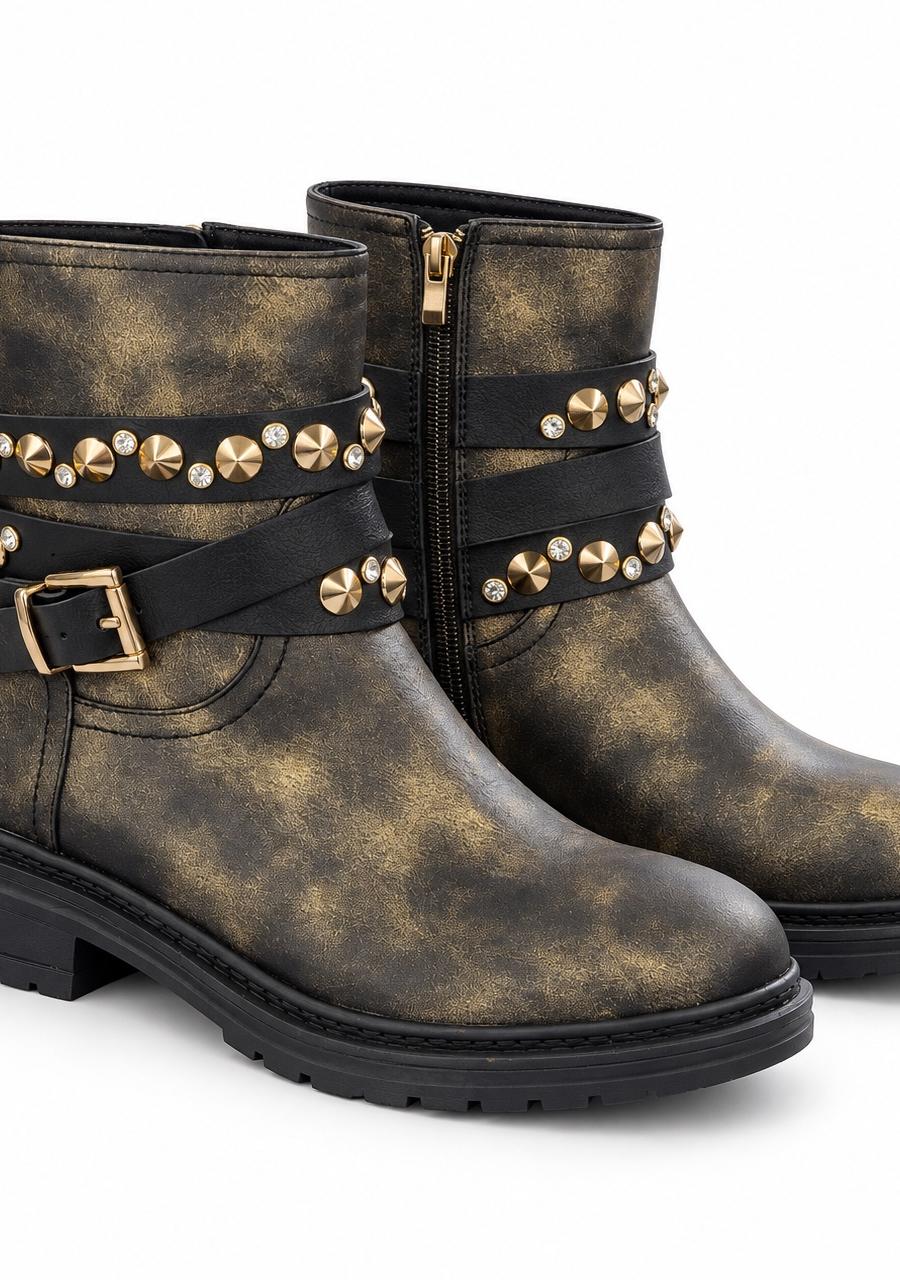 Ella Cruz Metallic Studded Ankle Boots — view 1 of 2