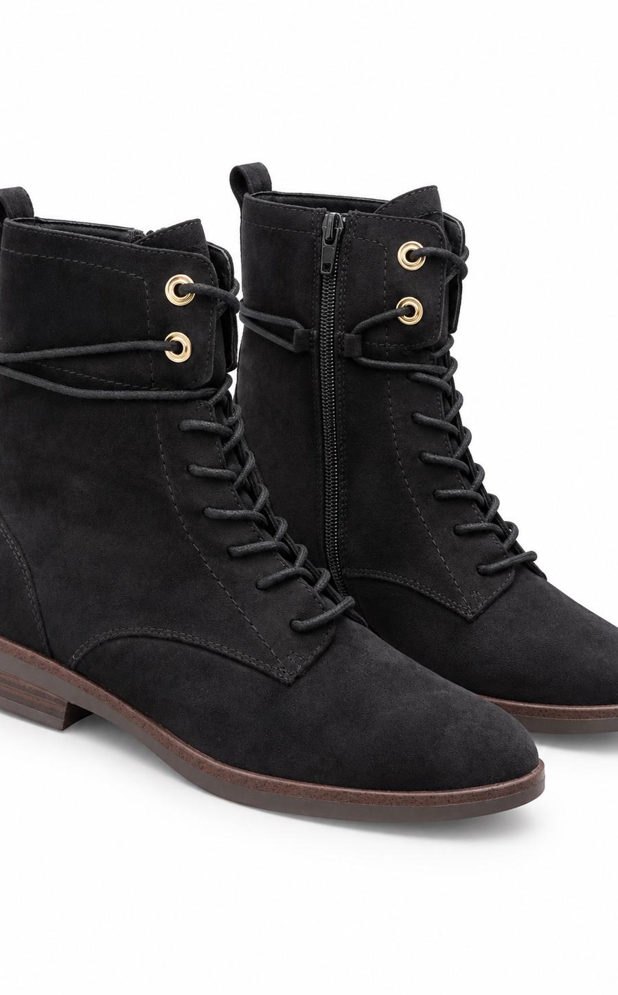Graceland Black Suede-Look Lace-Up Ankle Boots — view 1 of 2