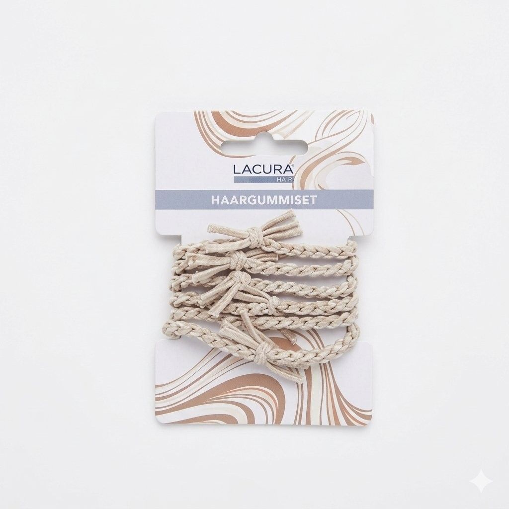 Lacura Hair Braided Elastic Hair Ties Set (Beige)