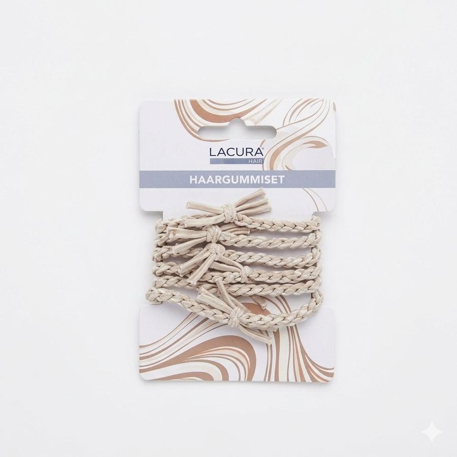 Lacura Hair Braided Elastic Hair Ties Set (Beige)