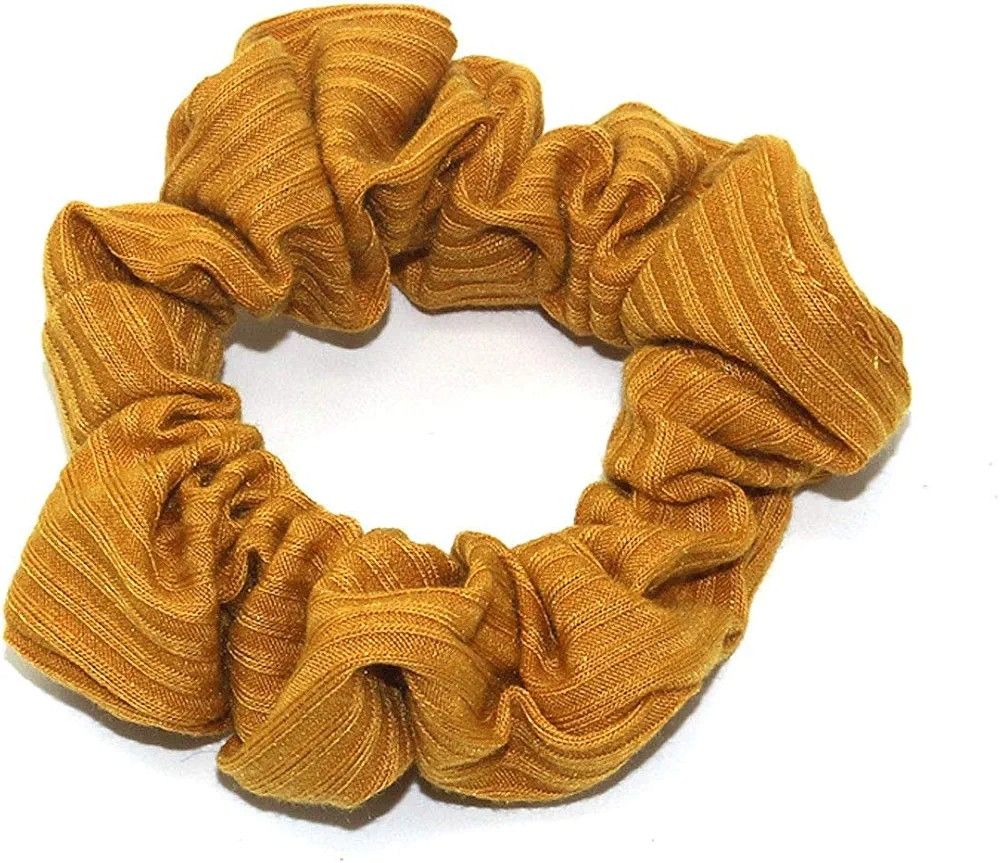 Hair fashion, Premium Waffle Texture Hair Scrunchie in Mustard