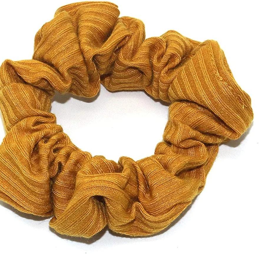 Hair fashion, Premium Waffle Texture Hair Scrunchie in Mustard — view 1 of 2