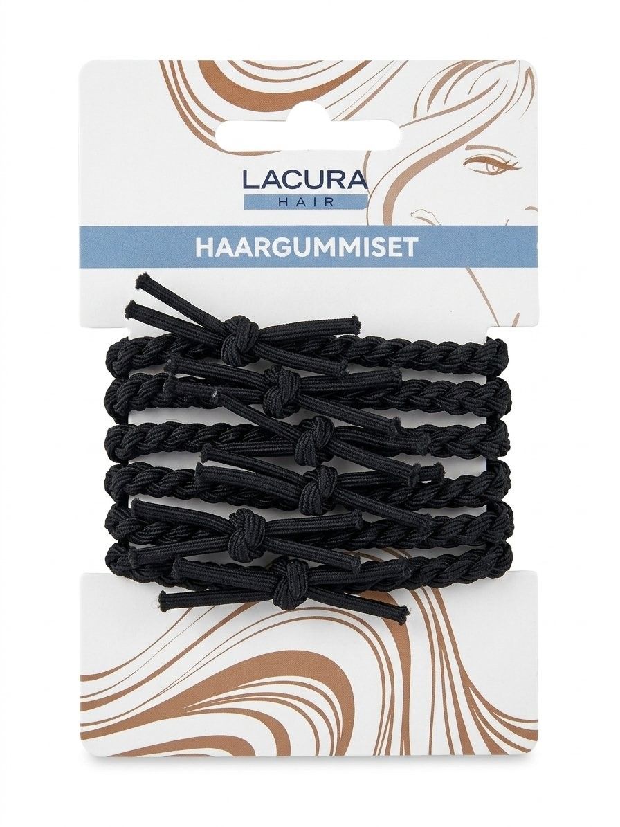 Lacura Hair Braided Elastic Hair Ties Set (black)