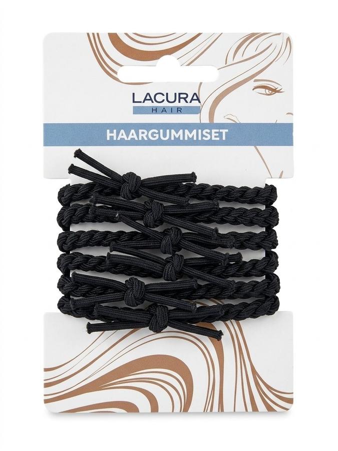 Lacura Hair Braided Elastic Hair Ties Set (black)