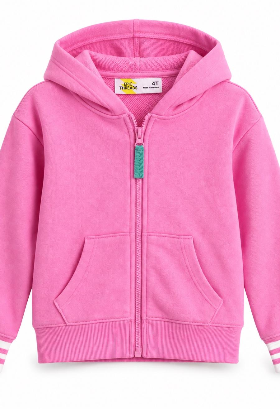 Epic Threads Girls’ Pink Full-Zip Hoodie — view 1 of 2