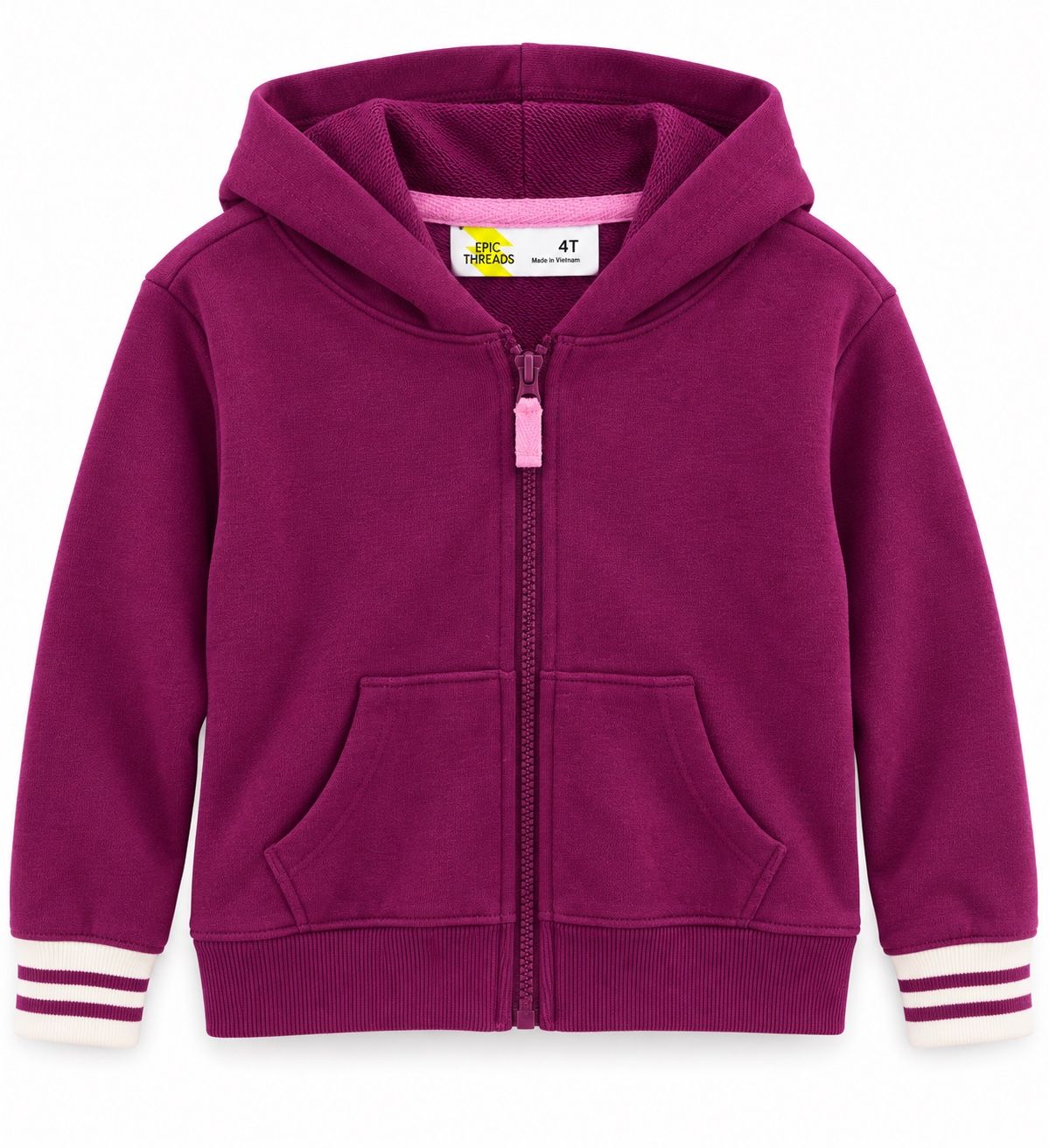 Epic Threads Girls’ Magenta Full-Zip Hoodie