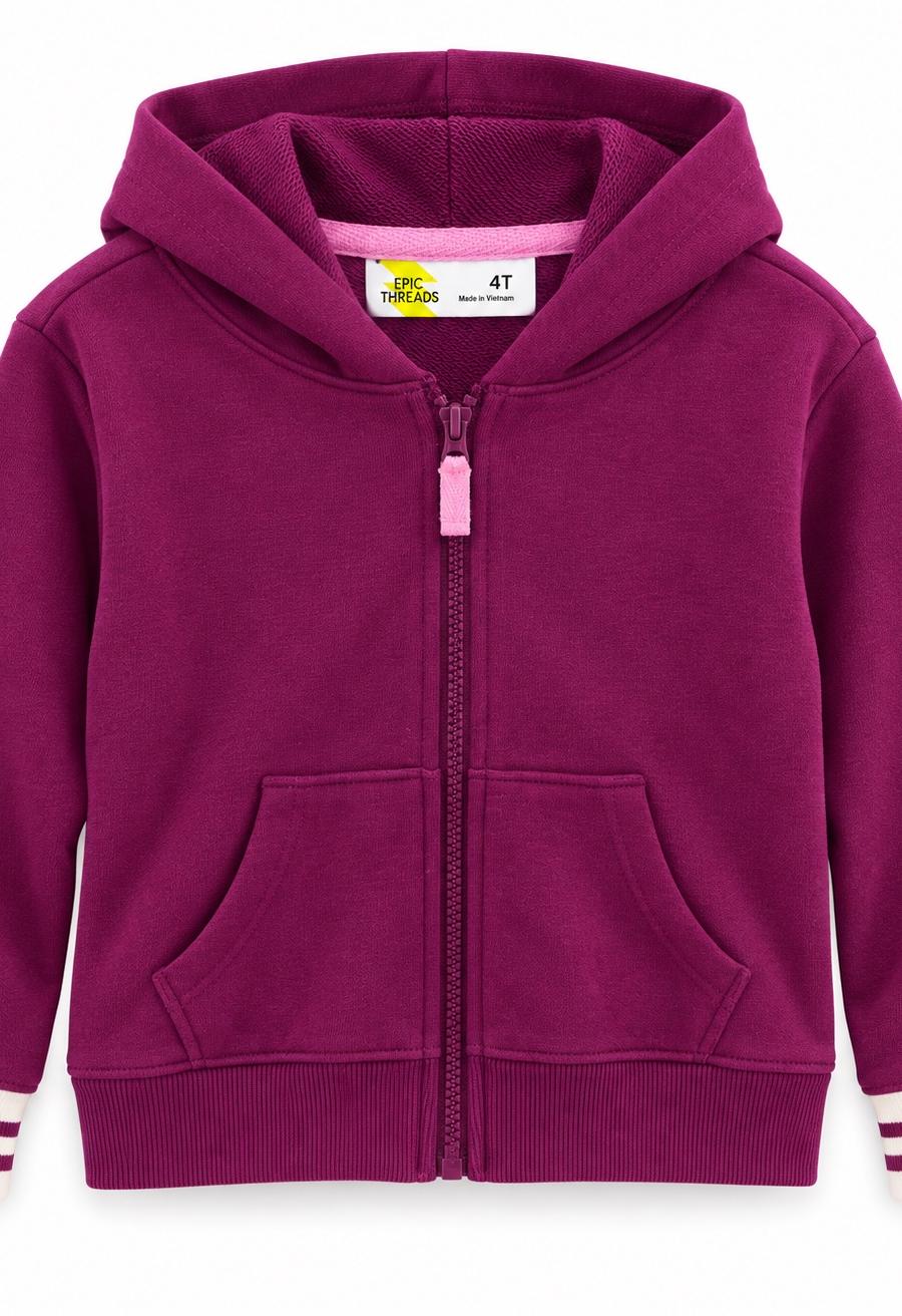 Epic Threads Girls’ Magenta Full-Zip Hoodie — view 1 of 2