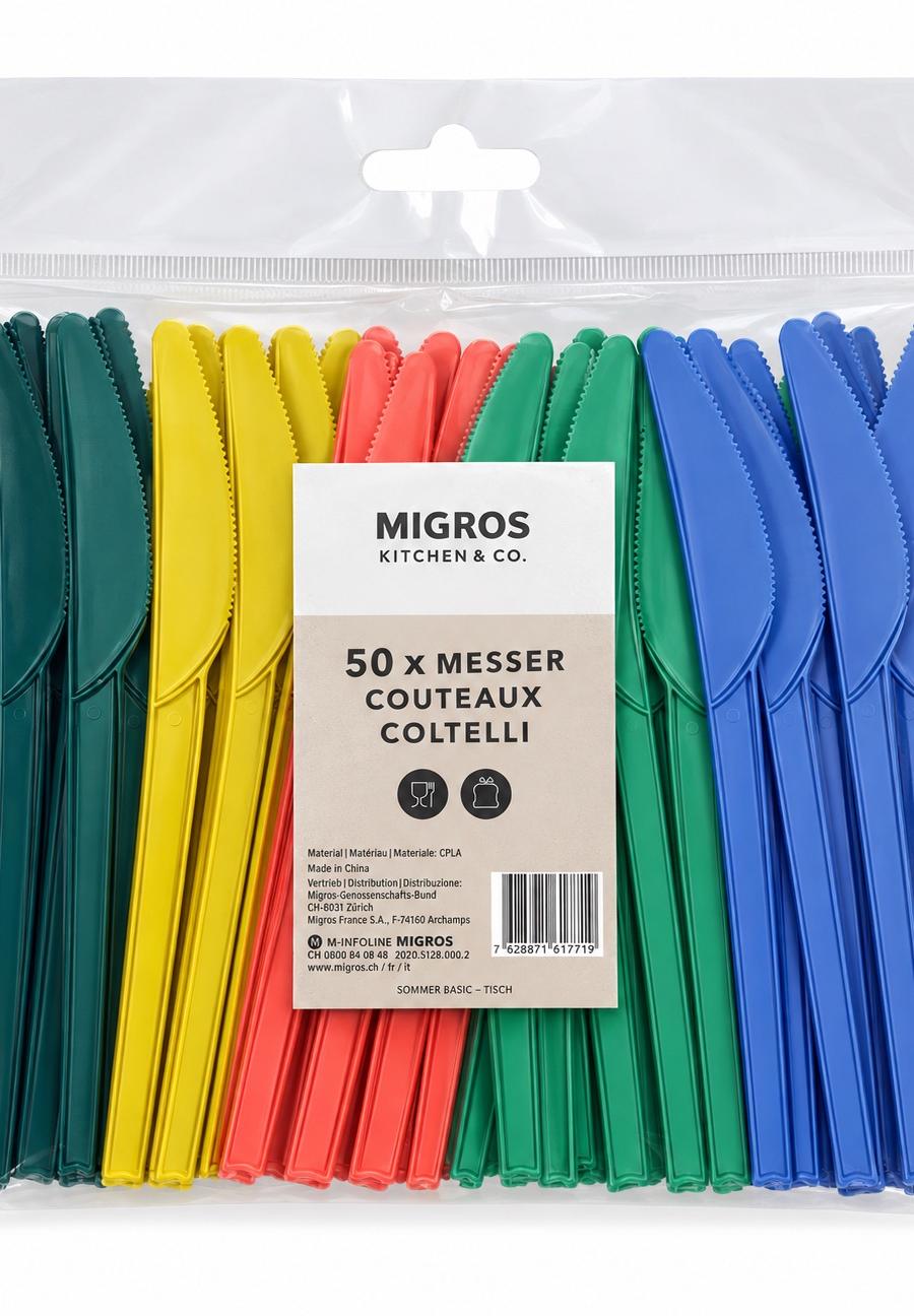 Migros 50-Piece Colorful Plastic Knife Set — view 1 of 2