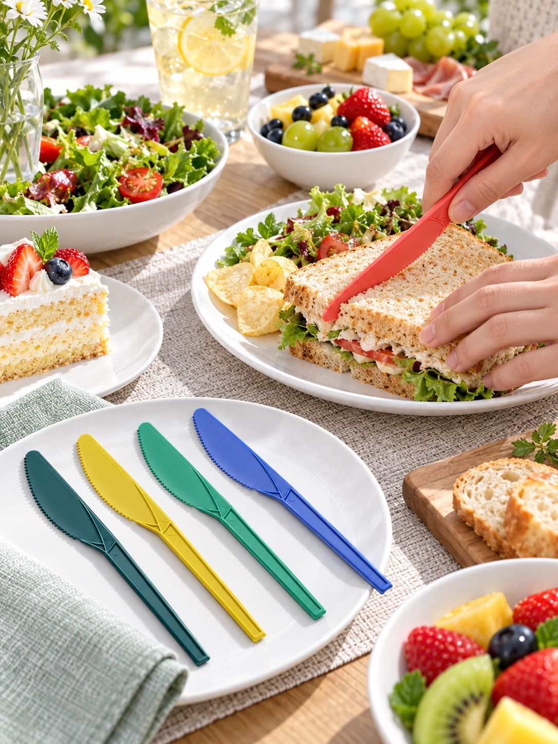 طقم سكاكين بلاستيكية ملوّنة من Migros، ‏50 قطعة, photo 2