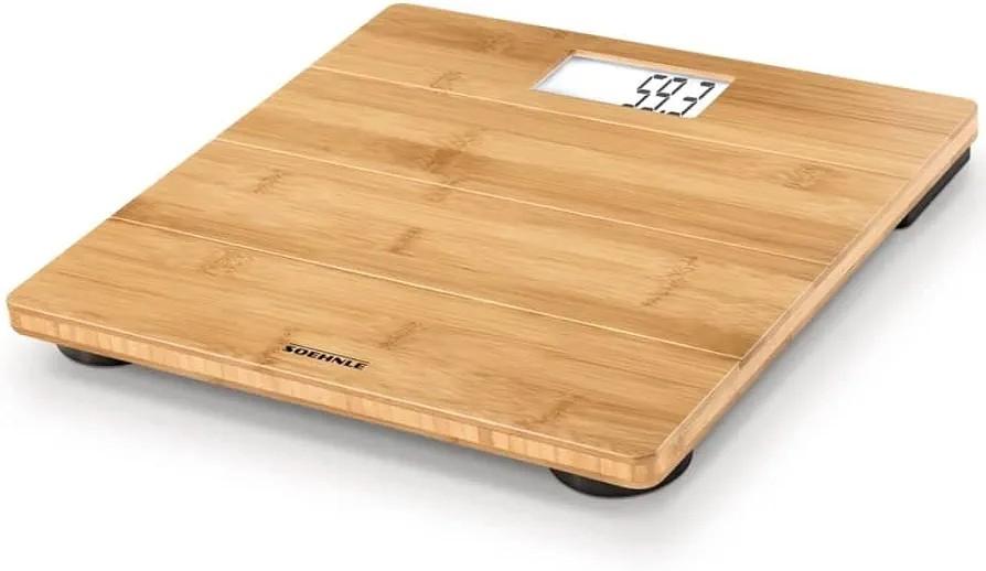 Mellerud Wood Natural Bathroom Scales with Extra Large LCD Display, Bamboo Weighing Surface, Brown Color, Flat Platform Design — view 1 of 2