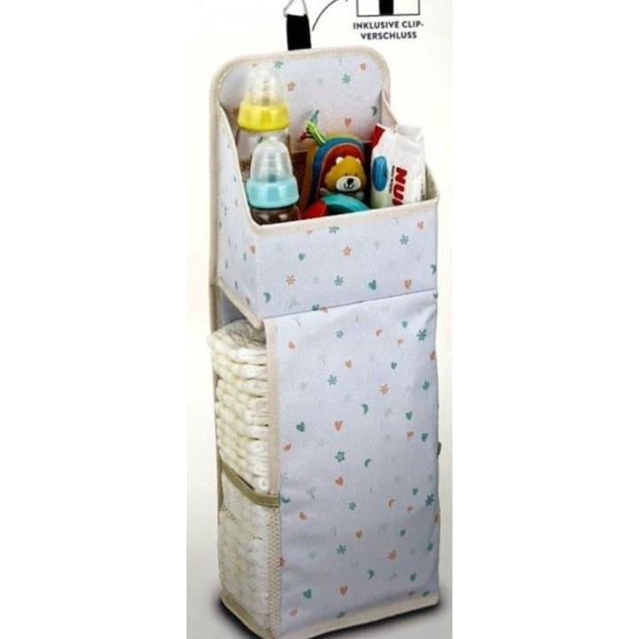 Home Creation Diaper Organizer, Hanging, Foldable, 23 x 25 x 45 cm, White/Multicolor — view 1 of 2