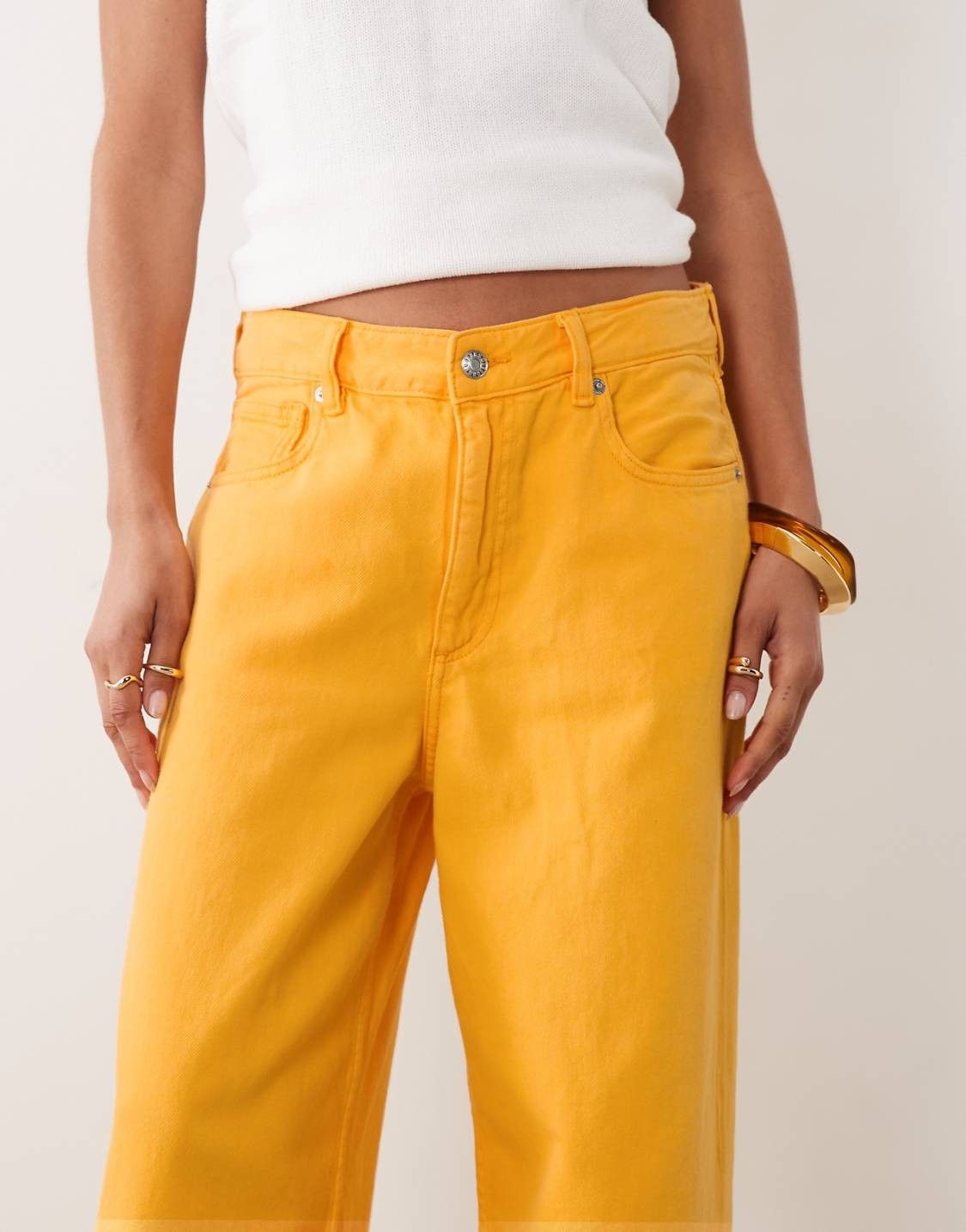 بنطلون جينز دنيم نسائي ASOS – أصفر, photo 3