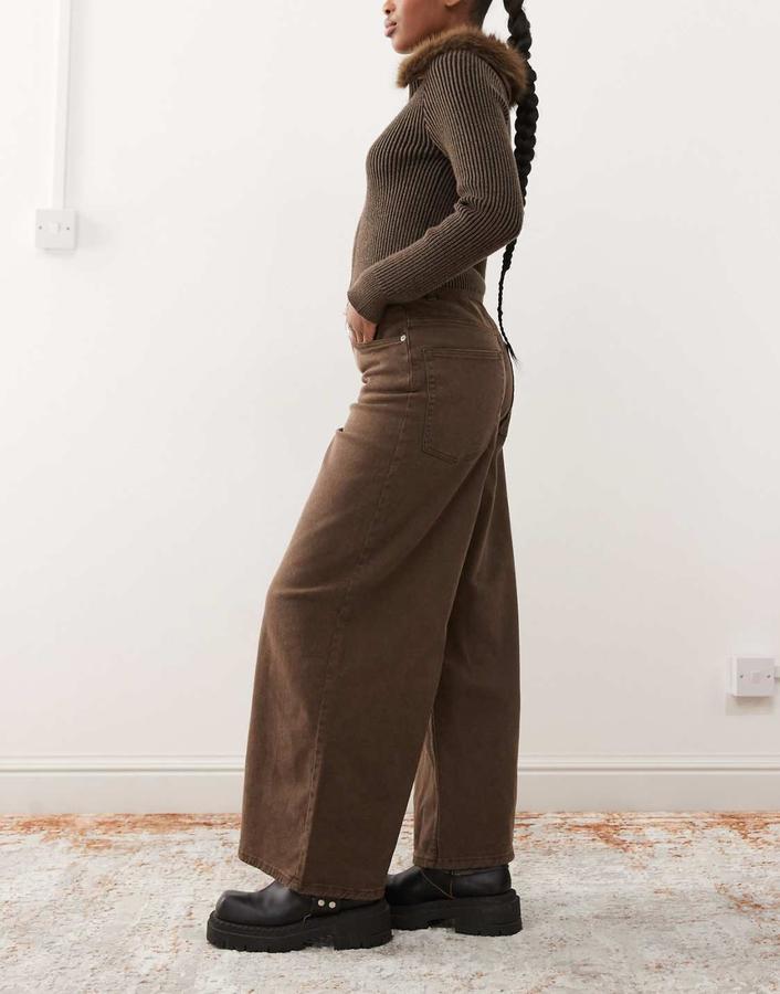 بنطلون دنيم نسائي Monki – بني شوكولا, photo 3