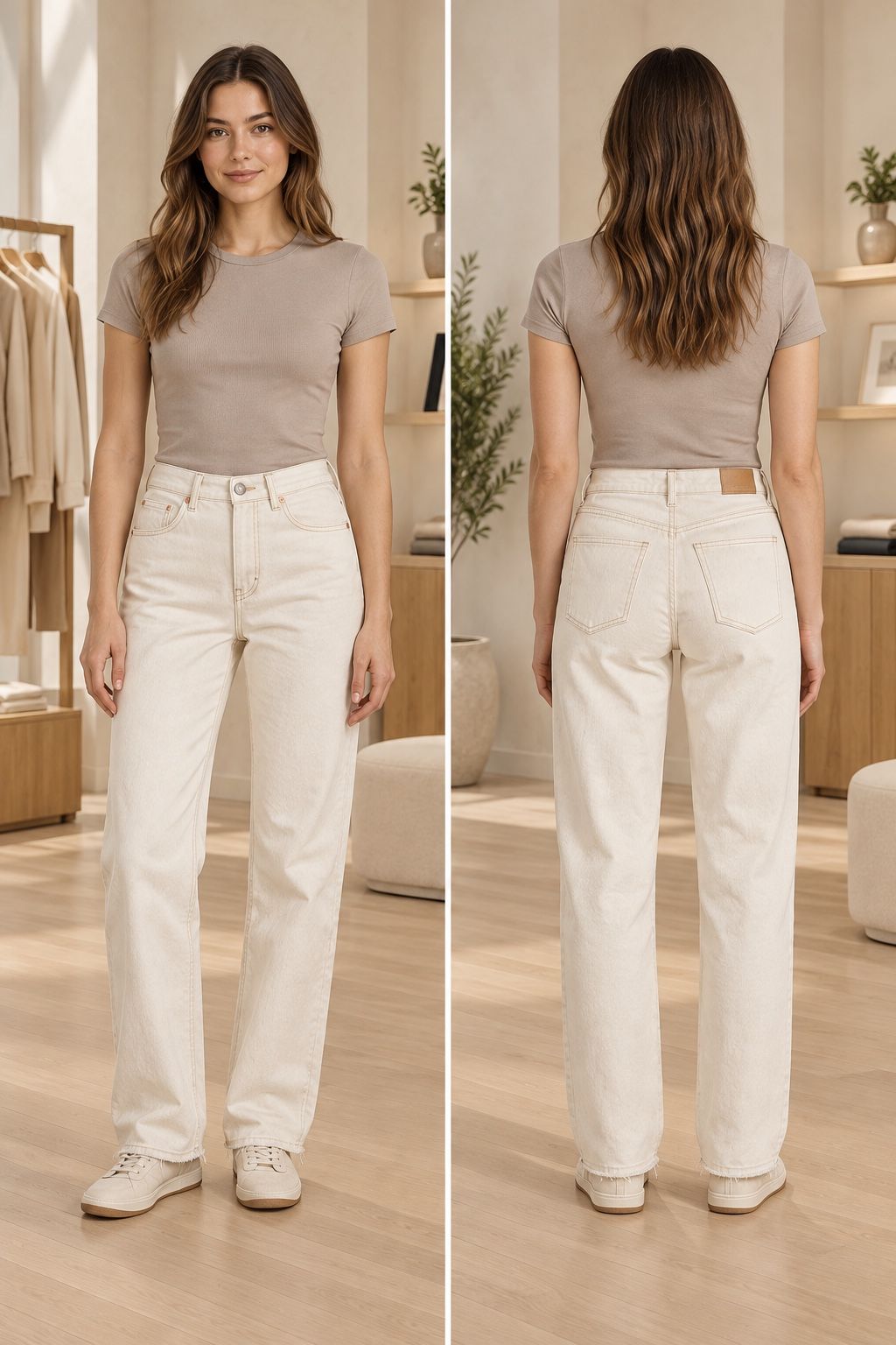 بنطلون جينز نسائي Stradivarius – كريمي, photo 2