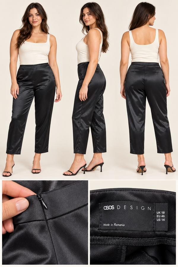 بنطلون ساتان نسائي ASOS – أسود, photo 2