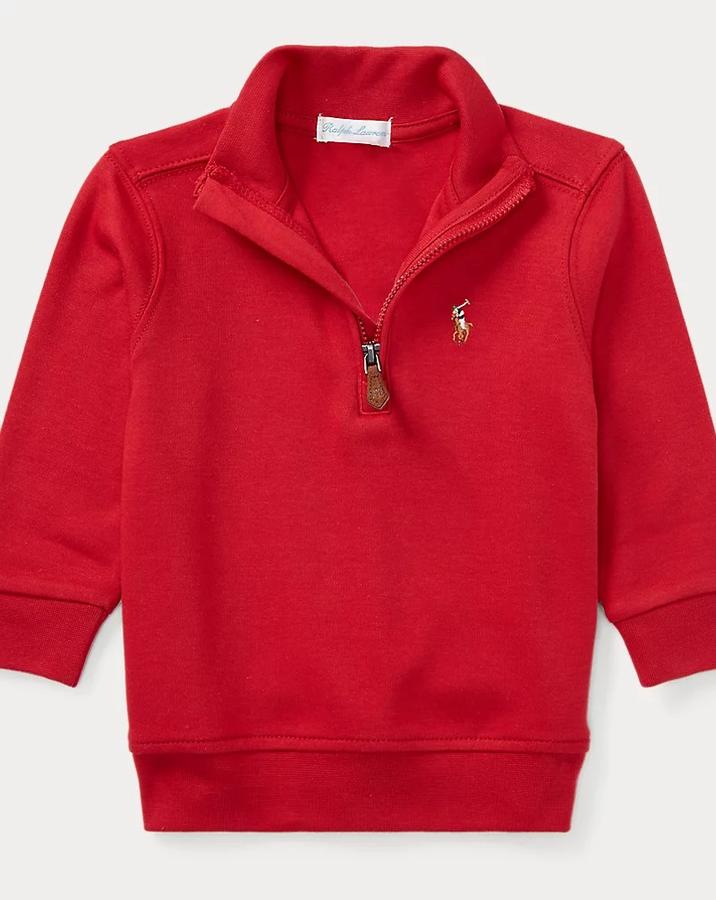 بلوفر قطني بسحّاب نصفي للأولاد الرضّع من Ralph Lauren