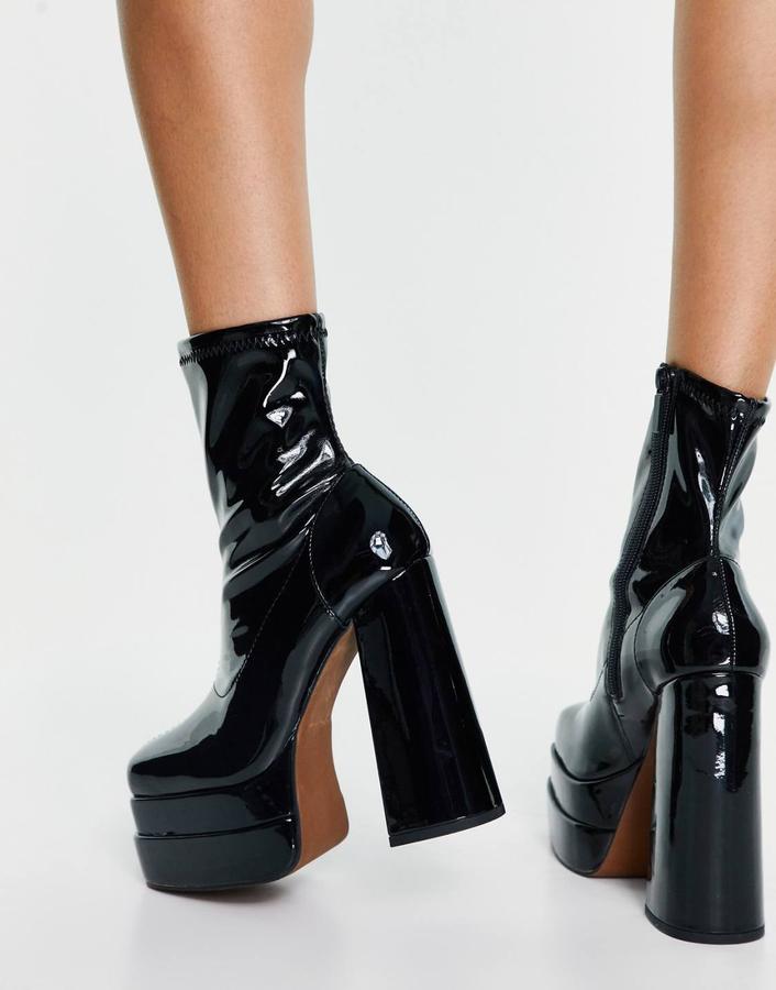 بوت جلد لمّاع نسائي ASOS – أسود, photo 3