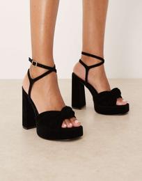 صندل مخمل نسائي ASOS – أسود