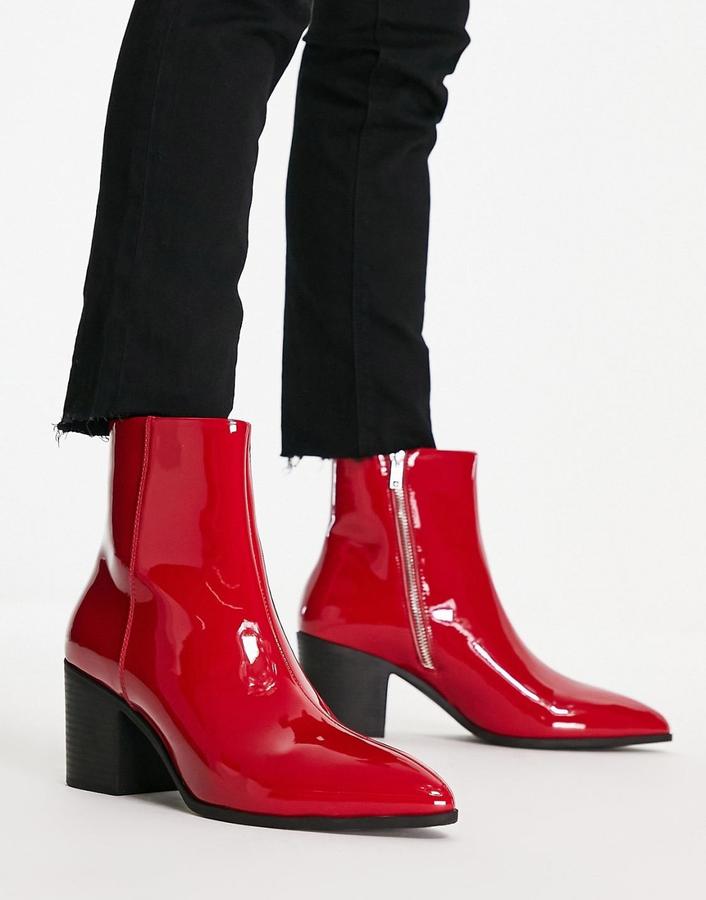 بوت تشيلسي جلد صناعي نسائي ASOS – أحمر, photo 2