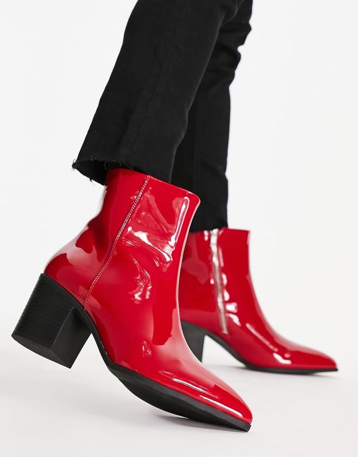 بوت تشيلسي جلد صناعي نسائي ASOS – أحمر, photo 3