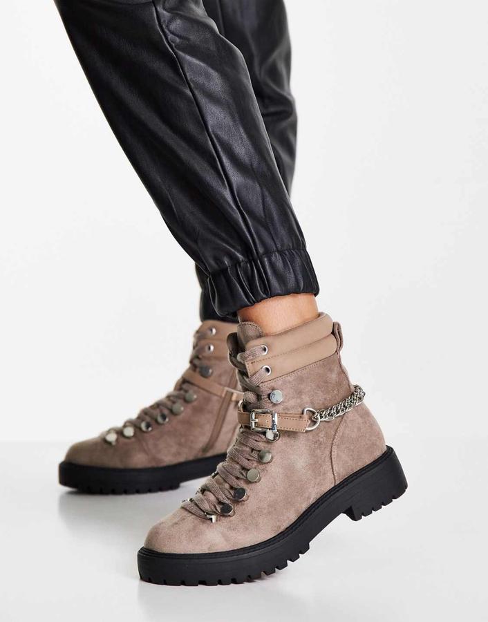 بوت هايكنغ نسائي ASOS – بيج رمادي, photo 4