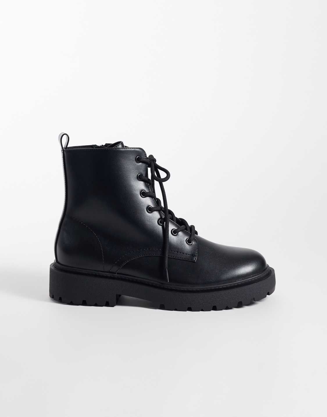 ASOS DESIGN lace up boots with chunky sole in black — view 1 of 3