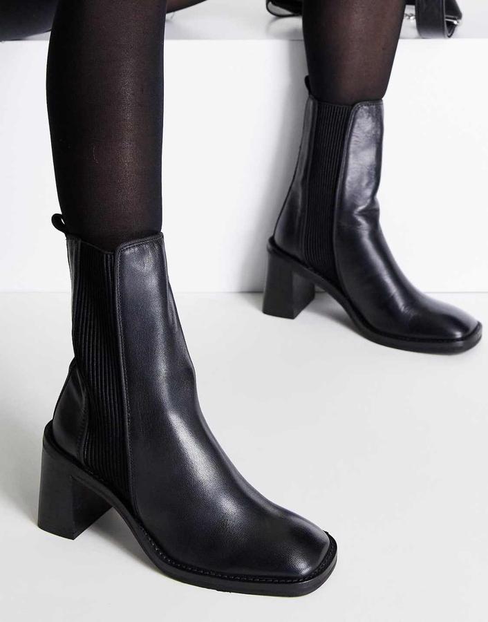 بوت تشيلسي جلد نسائي ASOS – أسود, photo 4