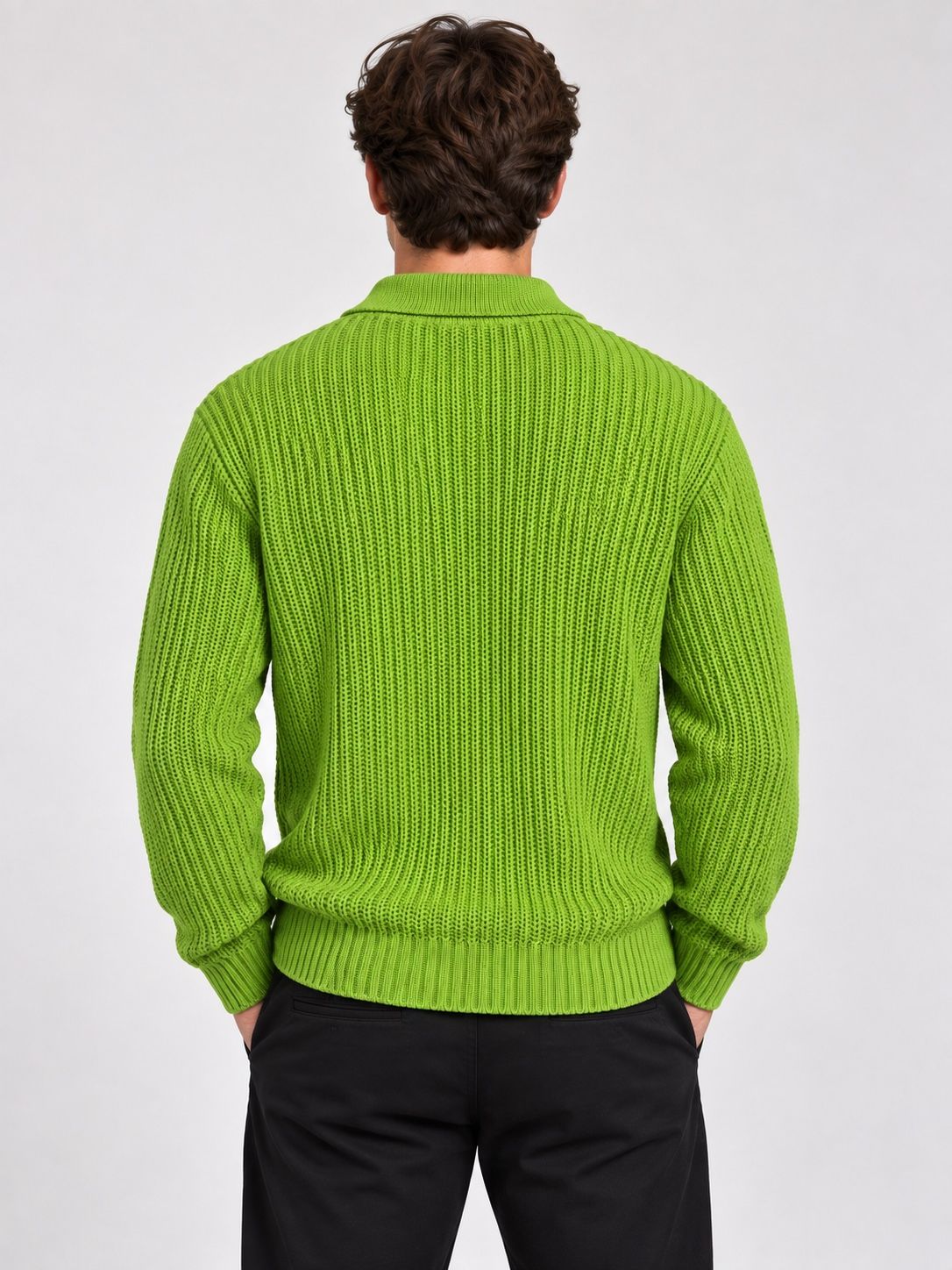 ASOS Design Men’s Lime Green Textured Knit Sweater, photo 3