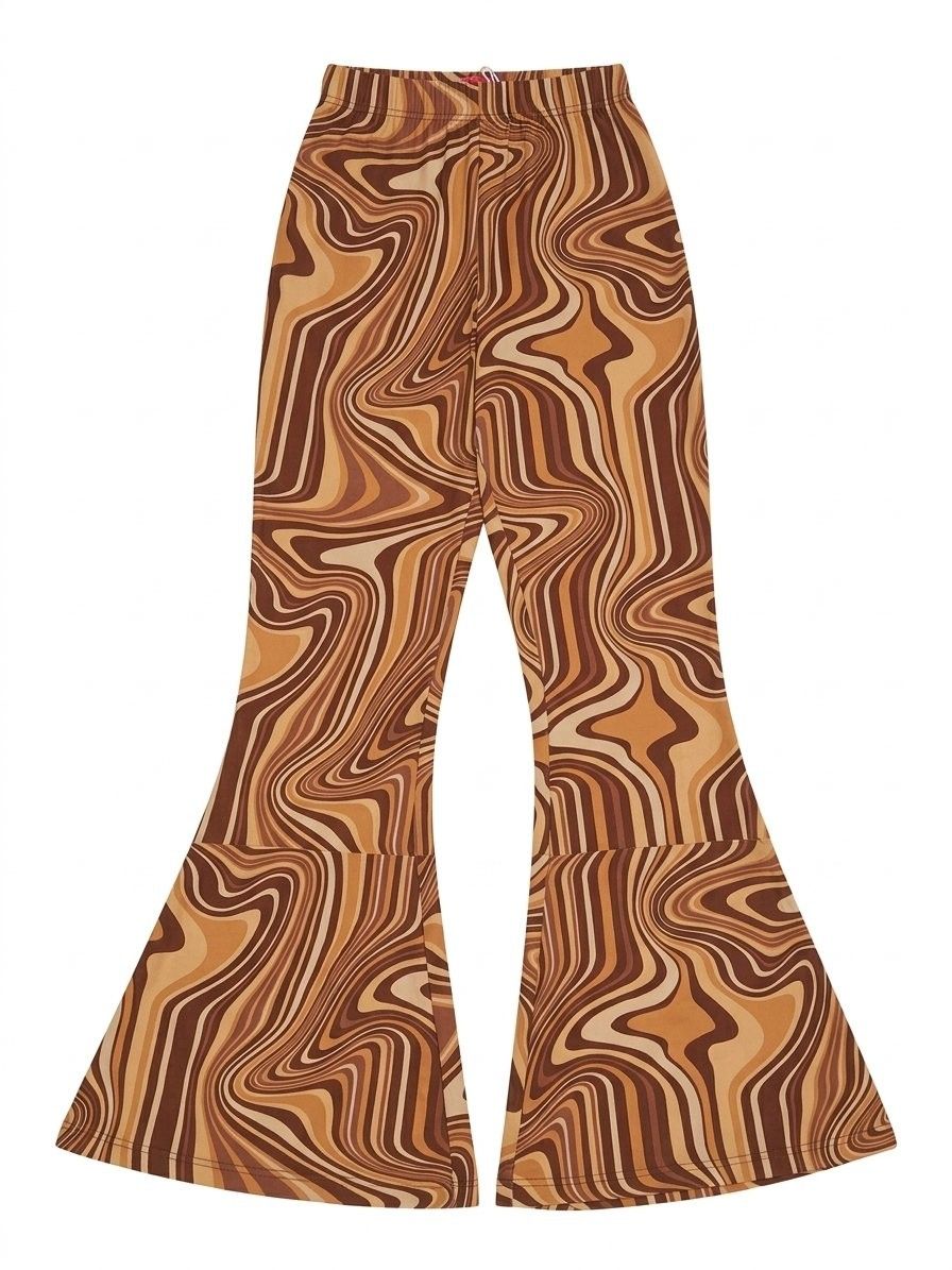 Kick Flare Pants In Brown Swirl Print, photo 2