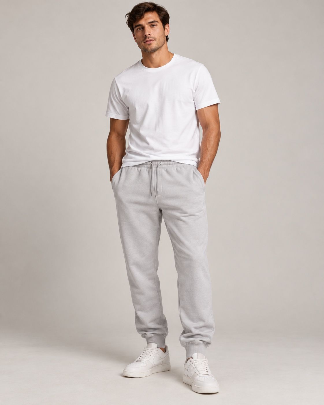 Topman Light Grey Cuffed Jogger Sweatpants