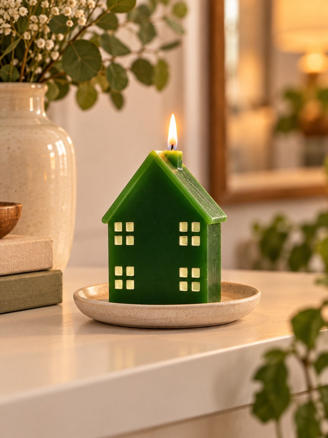 Green House-Shaped Decorative Candle, photo 2