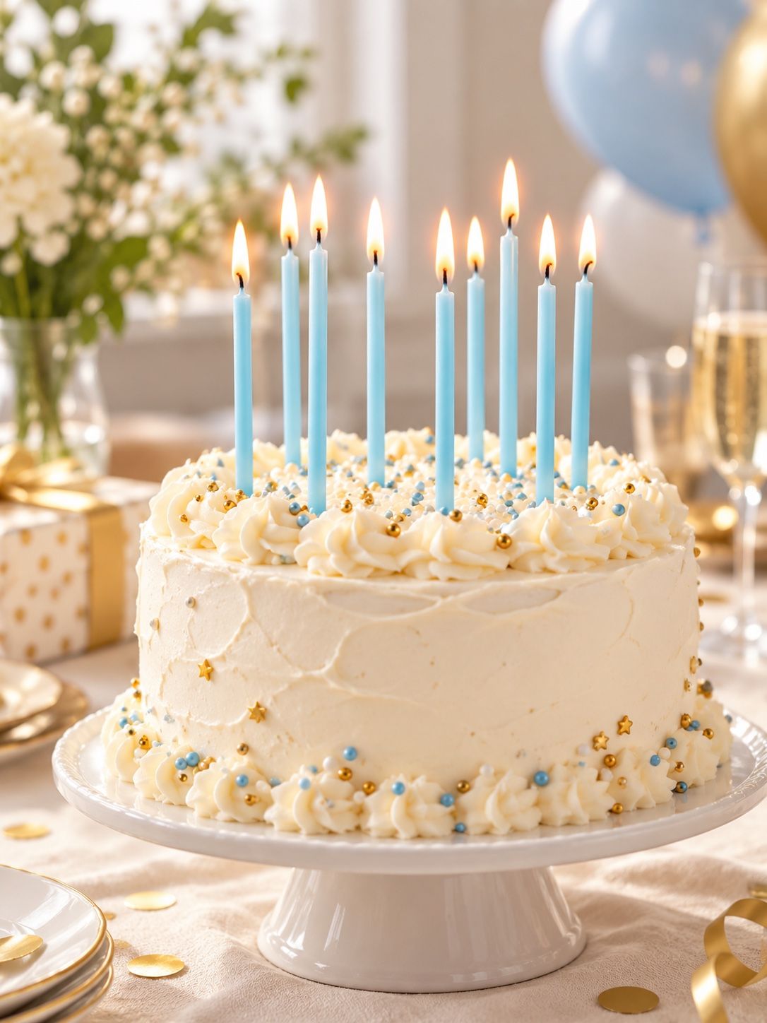 Home Creation Blue Birthday Cake Candles – 10 Pieces, photo 2