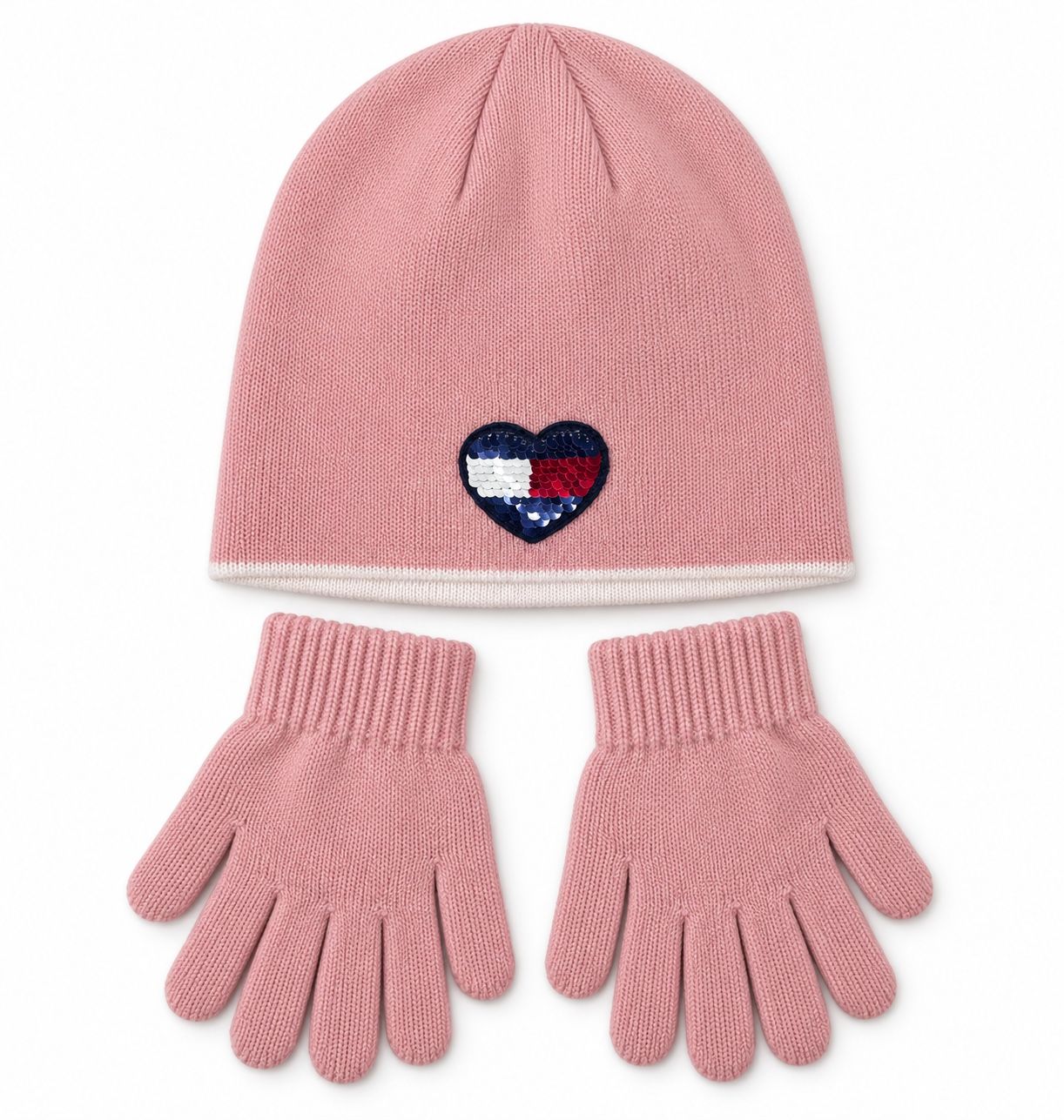 Tommy Hilfiger Kids’ Pink Beanie and Gloves Set