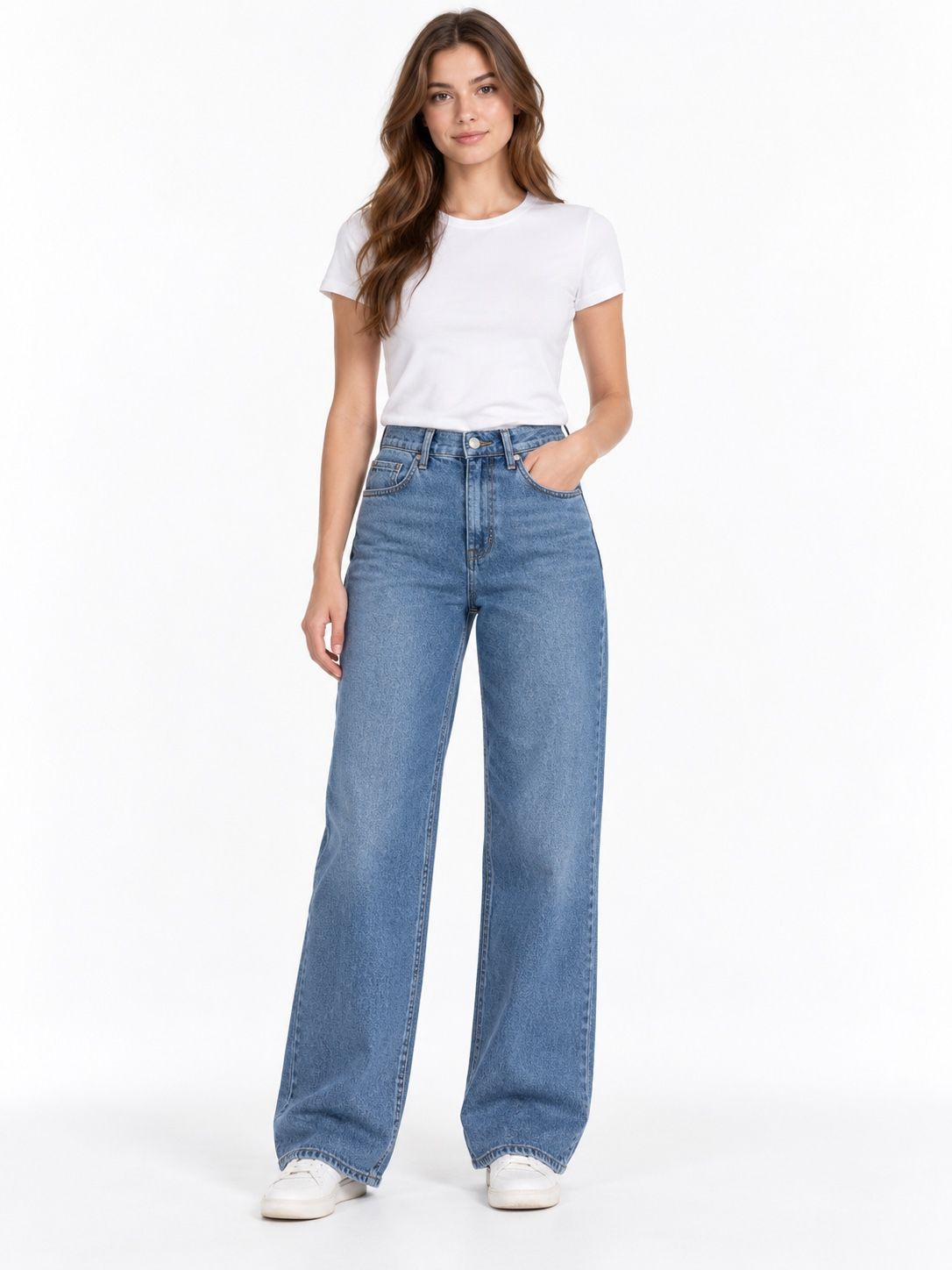 Asos Women’s Blue Wide-Leg Jeans