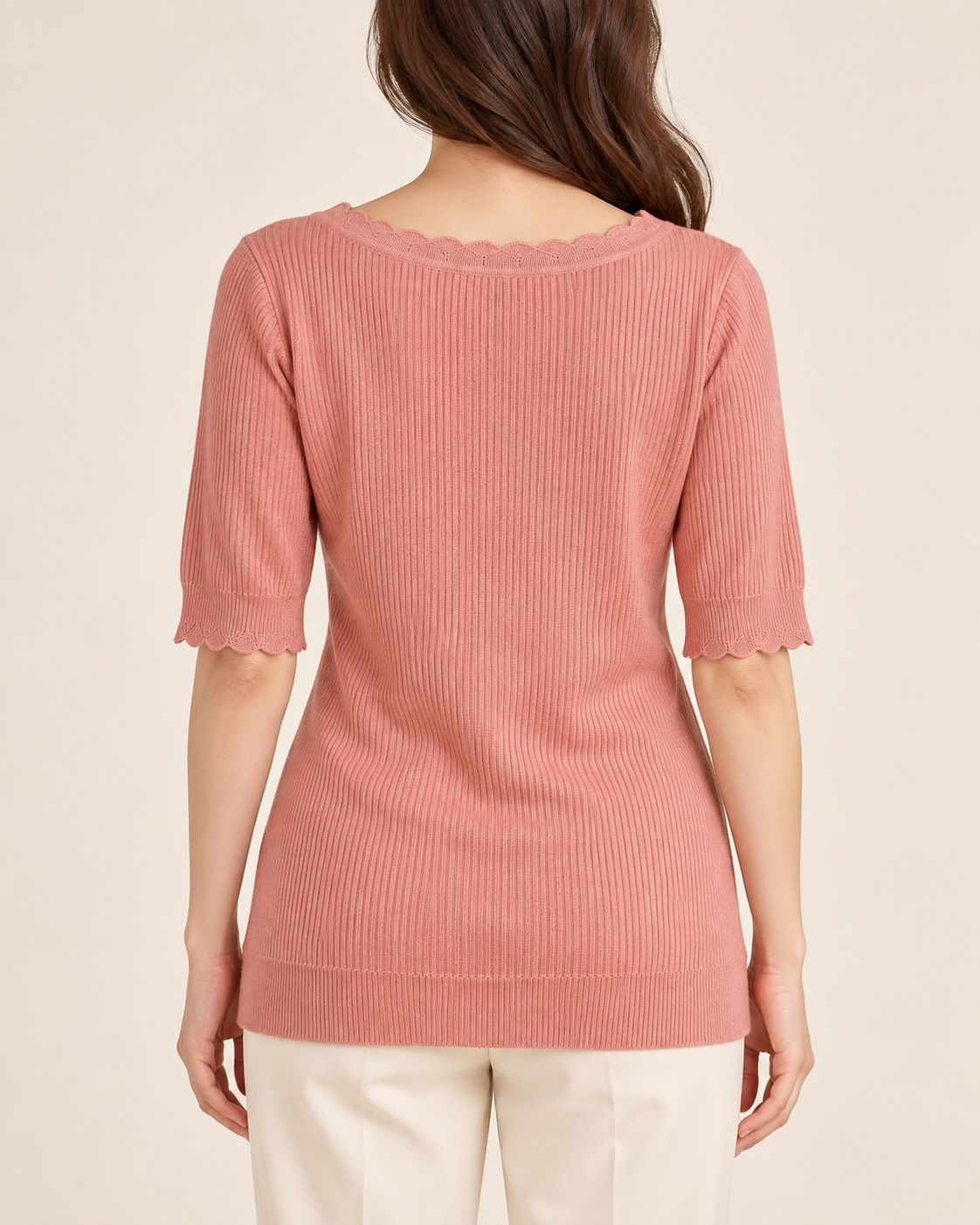 Oasis Dusty Rose Ribbed Knit Top, photo 2