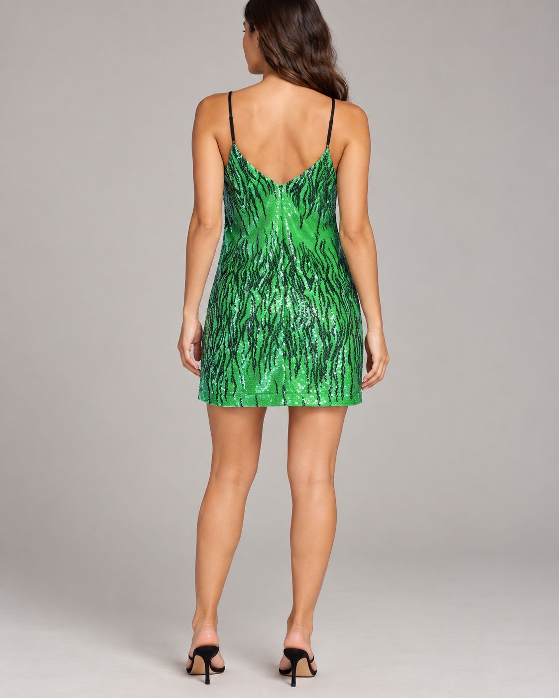 ASOS Design Green Zebra Sequin Mini Dress, photo 2