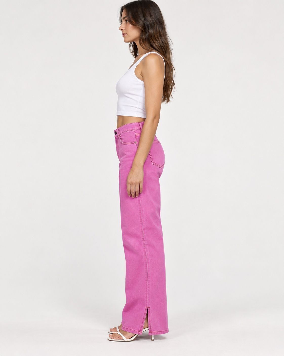 ASOS Design Pink Wide-Leg Jeans with Side Slits, photo 2