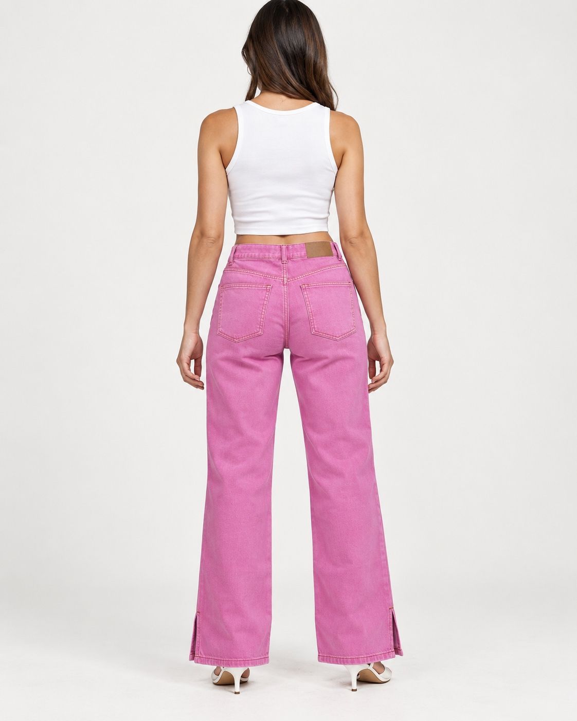 ASOS Design Pink Wide-Leg Jeans with Side Slits, photo 3