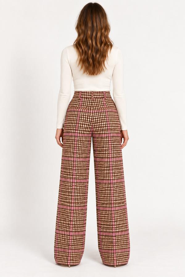 ASOS Design Pink Check Wide-Leg Trousers, photo 2