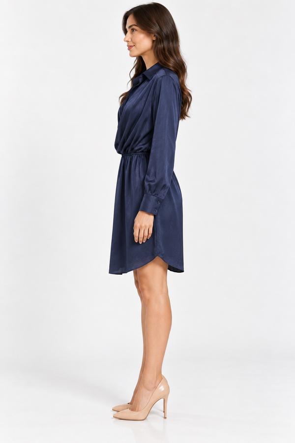 Lola May Navy Wrap Front Shirt Dress, photo 2